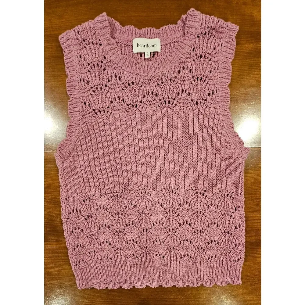 Heartloom Knit Vest, Sweater , Larissa Tank, New, Cotton Blend, Womens Size L